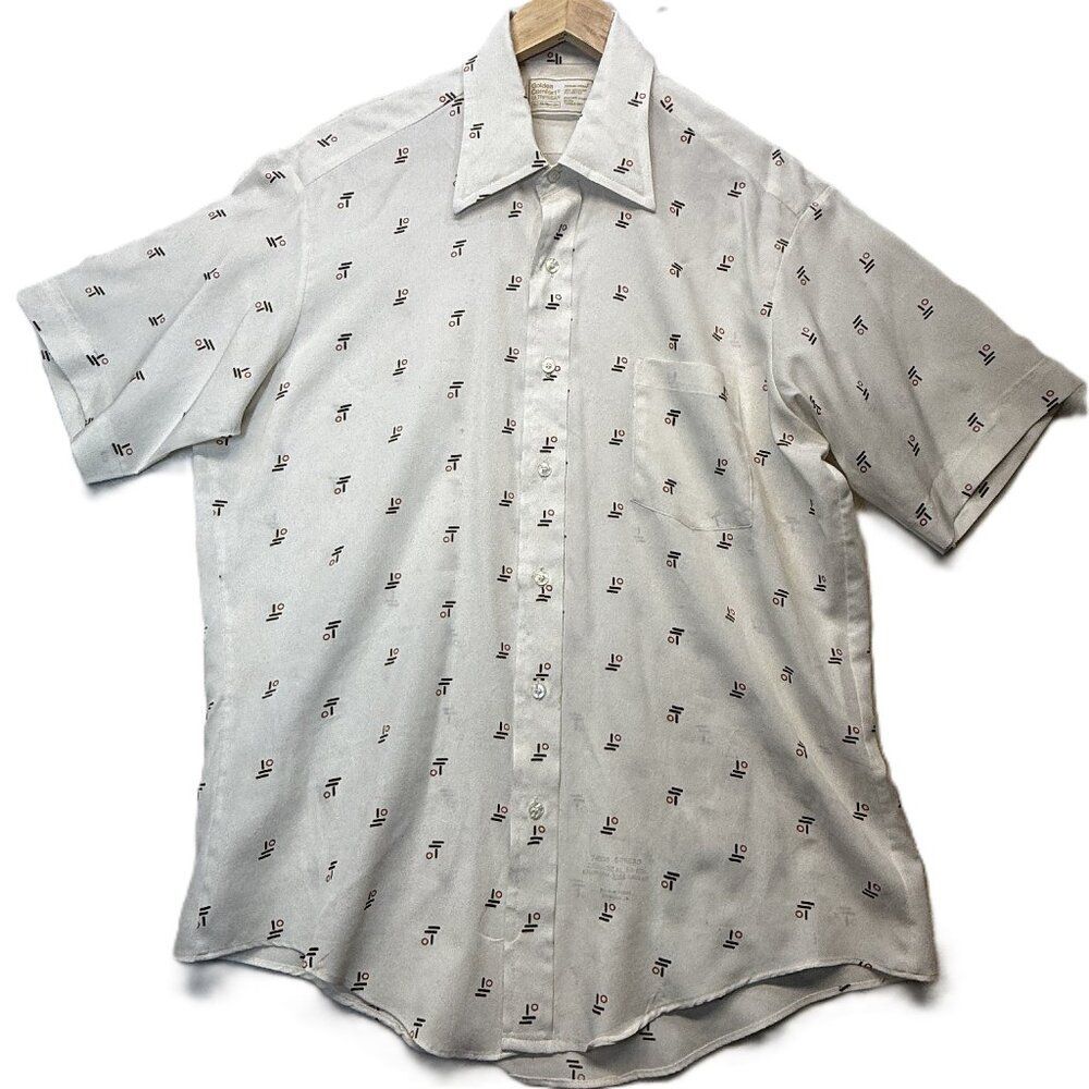 Vintage Sears Golden Comfort Ultressa Button Front Shirt Short Sleeve
